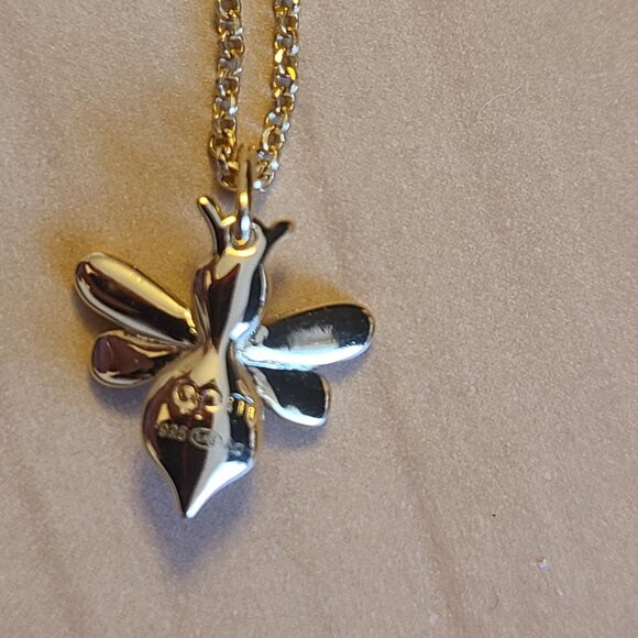 APM Monaco Cubic Zirconia Adjustable Bee Pendant Necklace Silver AG 925 - Picture 2 of 7